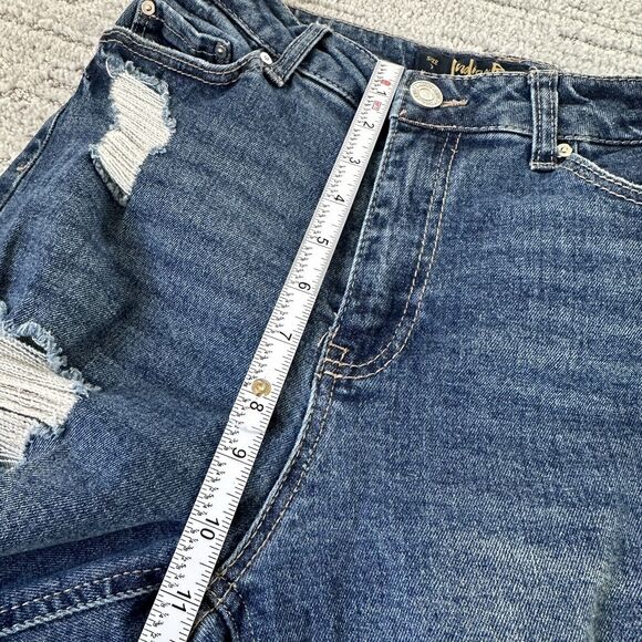 Indigo Reign Ripped Jeans Distressed Womens Size 7 (27) High Rise Straight Leg - Picture 8 of 12